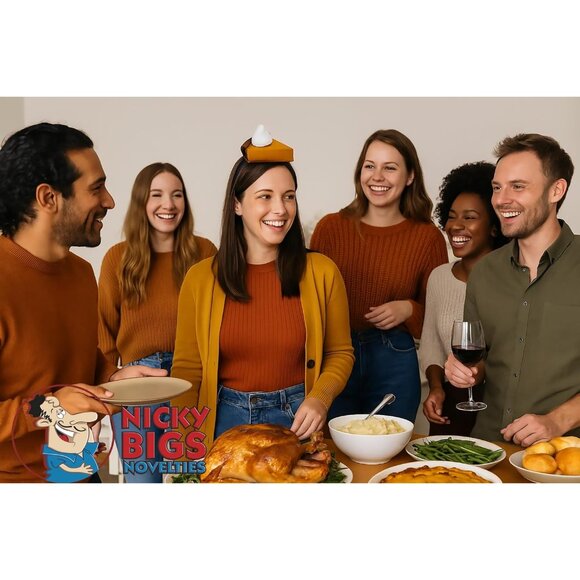 Mini Food Hat Headband Pumpkin Pie Silly Party Attire Accessory - Picture 6 of 6